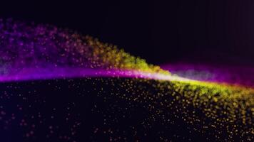 Vibrant Purple and Yellow Particle Wave Background video