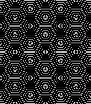 Grayscale ornamental composition with infinite repeat vector