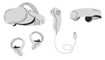 Virtual reality headset icon set. Flat illustration of virtual reality headset icons for web design vector