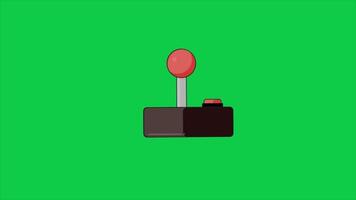 Retro game joystick 2d animation green background video