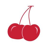 Bright red cherries with shiny surface on a simple background capturing freshness and sweetness of summer fruits vector