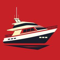 A boat on a red background with a white stripe vector