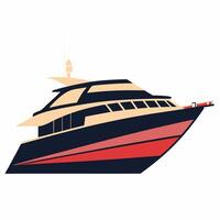 A boat on a white background with a red stripe vector