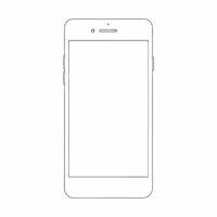 A drawing of a smartphone with a blank screen vector