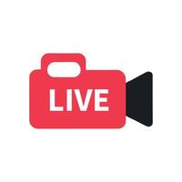 Live camera icon on white background vector