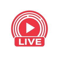 Live streaming player icon illustration vector