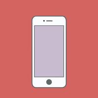 An iphone with a blank screen on a red background vector