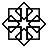 Islamic ornament pattern arrow shape graphic element. Decorative outlined Islamic geometric ornamental shape pattern illustration. vector