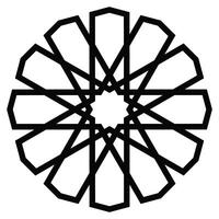 Islamic ornament pattern shape graphic design element. Decorative outlined Islamic geometric ornamental shape pattern illustration. vector