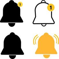 Emergency alert bell icon on circle background. Notification bell icon vector