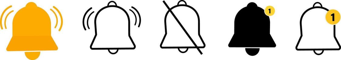symbol for website design Notification bell icon set vector