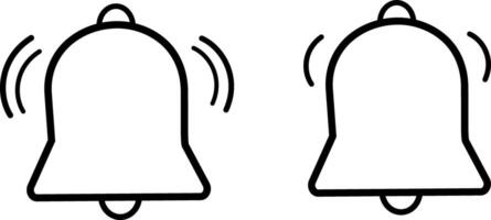 Notification bells icon flat style Notification bell icon set vector