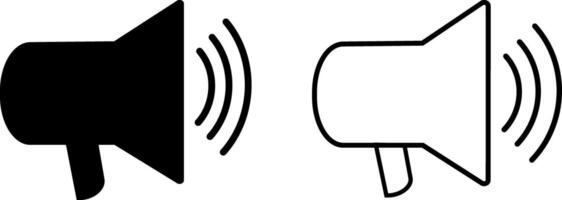Speaker Icon Set. Volume Icon Set, outline icons collection vector