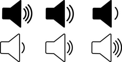 Isolated mute and loud volume icon, Sound volume icons set with different signal levels on white vector