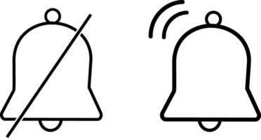 Bell Icon set illustration. Notification Bell Line Icons. Pixel perfect. Editable stroke alert vector