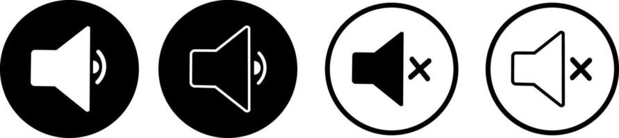 Mute sound icon set. Record. Microphone vector