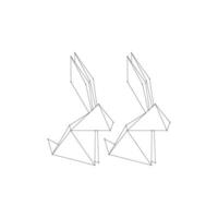 Pair Rabbit or Bunny Polygonal Lines, can use for Logo, Pictogram, Cute Animal Figure, Website, Apps, or Graphic Design Element. Flat and Editable. vector