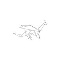 Dragon Polygonal Lines, can use for Logo, Pictogram, Mythology Creature Figure, Website, Apps, or Graphic Design Element. Editable. vector