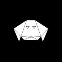 Dog Head Shape Inspired by Origami Form, can use for Logo, Pictogram, Animal Figure, Website, Apps, or Graphic Design Element. BW and Editable. vector