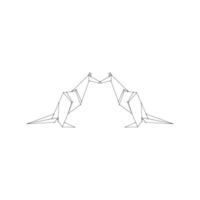 Pair Kangaroo Polygonal Lines, can use for Logo, Pictogram, Animal Figure, Website, Apps, or Graphic Design Element. BW and Editable. vector
