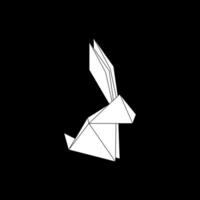 Rabbit or Bunny Shape Inspired by Origami Form, can use for Logo, Pictogram, Cute Animal Figure, Website, Apps, or Graphic Design Element. vector
