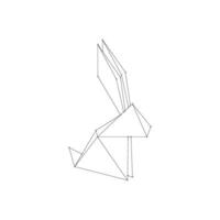 Rabbit or Bunny Polygonal Lines, can use for Logo, Pictogram, Cute Animal Figure, Website, Apps, or Graphic Design Element. BW, Flat and Editable. vector