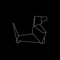Dog Polygonal Lines, can use for Logo, Pictogram, Animal Figure, Website, Apps, or Graphic Design Element. BW and Flat Style. vector
