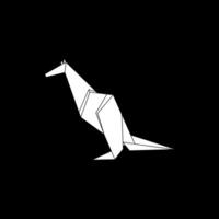 Kangaroo Shape Inspired by Origami Form, can use for Logo, Pictogram, Animal Figure, Website, Apps, or Graphic Design Element. BW and Editable. vector