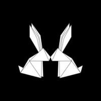 Pair Rabbit or Bunny Shape Inspired by Origami Form, can use for Logo, Pictogram, Cute Animal Figure, Website, Apps, or Graphic Design Element. vector