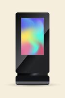 An outdoor LED display Mockup with Digital Stand and frame in black, An Outdoor Large LED Screen Mock up , illustration design. vector