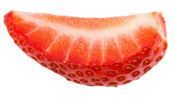 closeup of fresh strawberry slice on isolated background for food and dessert design png
