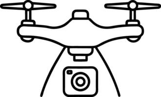 Illustration of Drone with Camera in Line Art Style vector