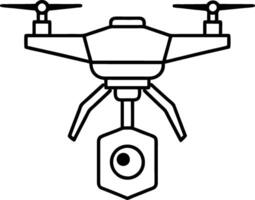 Minimalist Line Art of Drone with Camera vector