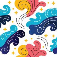 Abstract Swirls, Colorful Waves, Artistic Design, Whimsical Pattern, Vibrant Background vector