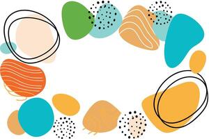 Abstract Colorful Shapes Border Design, Organic Forms, Modern Art vector