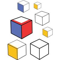 Colorful Cubes Geometric Shapes Abstract Design Art Blocks vector