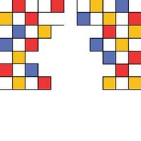 Abstract Geometric Pattern Red, Yellow, Blue, Square Grid vector