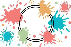 Colorful Splashes Abstract Background Design Circular Frame vector