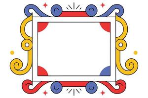 Ornate Decorative Frame Colorful, Swirly, Festive Border Design vector