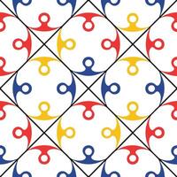 Abstract Geometric Red Yellow Blue Tile Pattern Design vector
