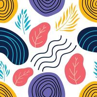 Abstract Colorful Pattern Organic Shapes, Leaves, and Waves vector