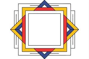 Geometric Abstract Frame Colorful Square Border Design vector