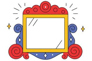 Ornate Colorful Mirror Frame Magical, Festive, Decorative, Boho vector