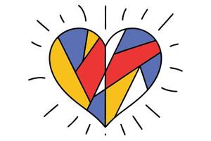 Abstract Geometric Heart Colorful, Modern, Love, Art, Design vector