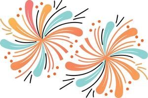 Abstract Festive Fireworks Two Colorful Explosions of Joy vector