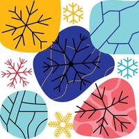 Abstract Winter Snowflakes Colorful Pattern Design Background vector
