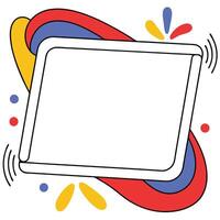 Abstract Colorful Frame, Modern Design, Blank Template, Digital Border, Geometric Shapes, Vibrant Hu vector