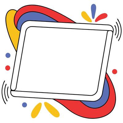 Abstract Colorful Frame, Modern Design, Blank Template, Digital Border, Geometric Shapes, Vibrant Hu