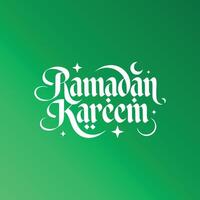 Ramadan Kareem Calligraphy on green background vector