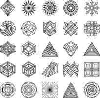 Geometric Shapes Abstract Line Art, Sacred Geometry Designs vector